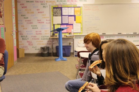 Club president, Lilly Stephens during the discussion