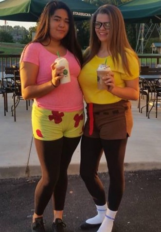 Dana Vasquez (10) and Alyssa Rolon (10) dressed as Spongebob and Patrick.