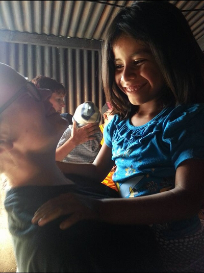 A little girl hugged me nonstop in San Miguel, Guatemala.