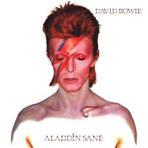 David Bowies iconic lightning bolt look for the cover of album, Aladdin Sane.