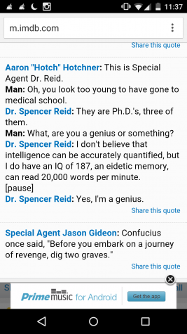 Spencer Reid states his IQ and strengths.