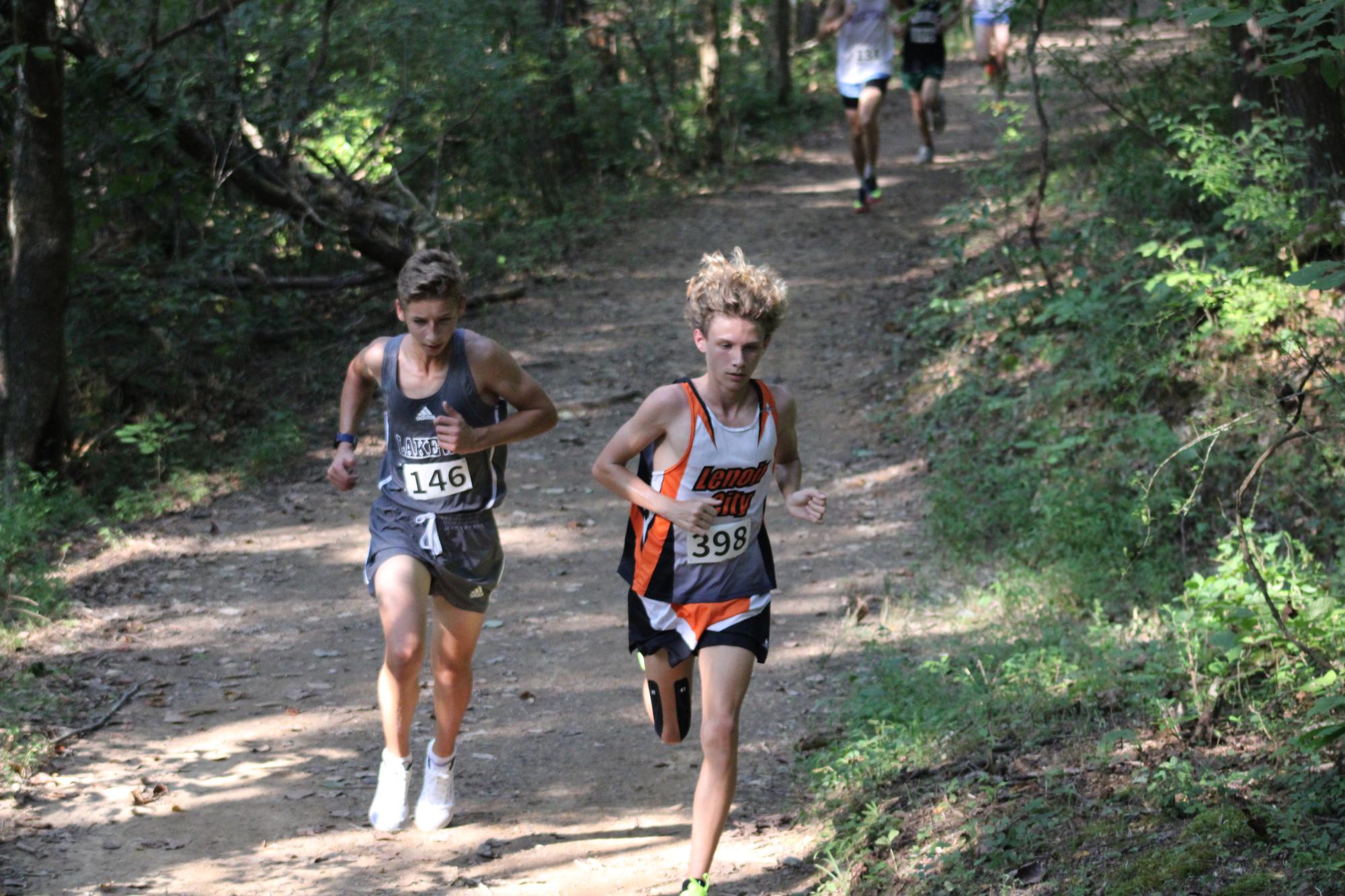 Sophomore Riley Pickett running at Panther Creek in Morristown Tennessee